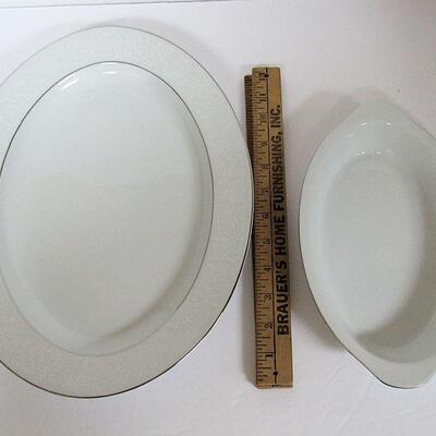 Vintage Crown Victoria Lovelace Fine China Large Platter and Oval Serving Dish