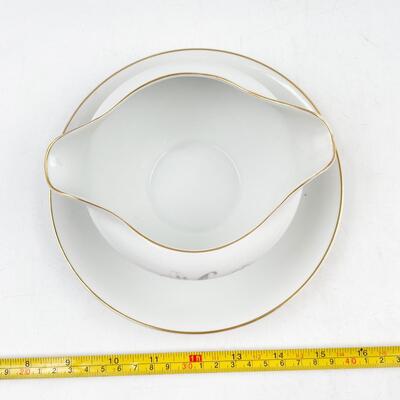 1961 KAYSONS CHINA â€œGOLDEN RHAPSODYâ€ GRAVY BOAT W/ ATTACHED PLATE #4