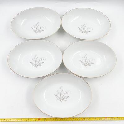 1961 KAYSONS CHINA â€œGOLDEN RHAPSODYâ€ 10.5â€ OVAL BOWLS (5)