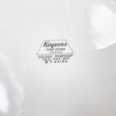 1961 KAYSONS CHINA â€œGOLDEN RHAPSODYâ€ SNACK PLATES (12) & CUPS (12)