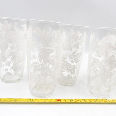 VINTAGE HAZEL-ATLAS ETCHED MAPLE LEAF 6â€ GLASSES (7)