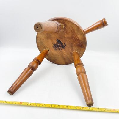 WOODEN THREE-LEGGED MILKING STOOL