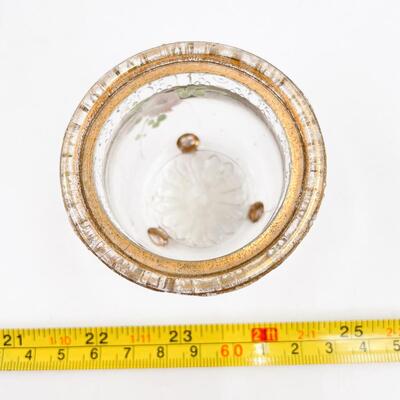 2.5â€ GOLD & ROSE GLASS FOOTED BOWL