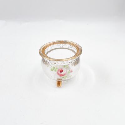 2.5â€ GOLD & ROSE GLASS FOOTED BOWL