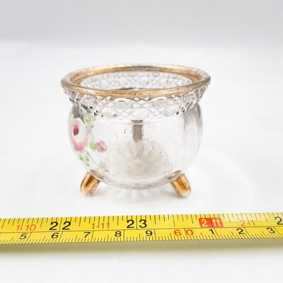 2.5â€ GOLD & ROSE GLASS FOOTED BOWL