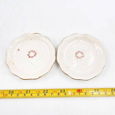 VINTAGE 3.25â€ PORCELAIN PLATES (2)