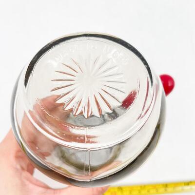 VINTAGE 6â€ GLASS SYRUP DISPENSER