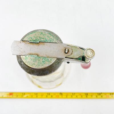 VINTAGE 6â€ GLASS SYRUP DISPENSER