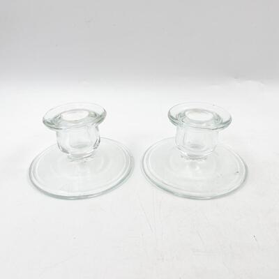 2â€ GLASS CANDLESTICKS (2)