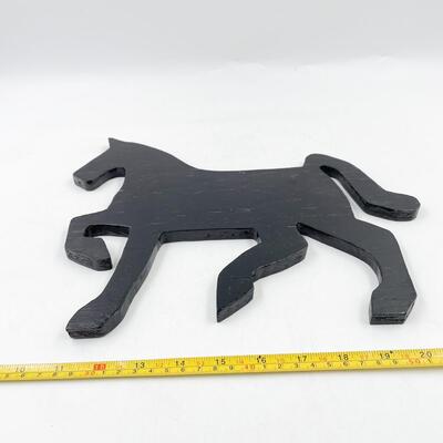 13â€ X 11â€ BLACK WOODEN HORSE SILHOUETTE