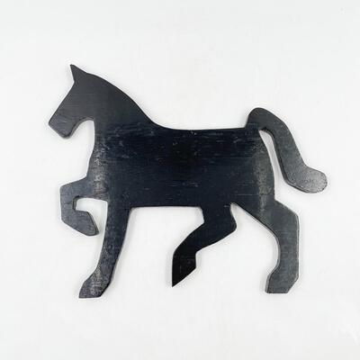 13â€ X 11â€ BLACK WOODEN HORSE SILHOUETTE