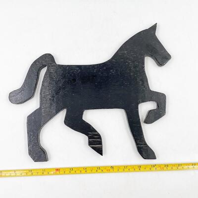 13â€ X 11â€ BLACK WOODEN HORSE SILHOUETTE