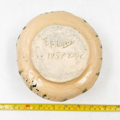 1959 HANDMADE 6.5â€ POTTERY BOWL - SIGNED â€œE FLORYâ€?