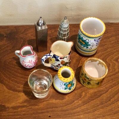 Lot of small pitchers and other items