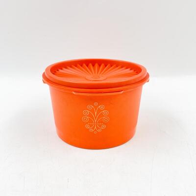 VINTAGE 5â€ TANGERINE SERVALIER TUPPERWARE #812