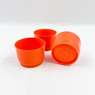 VINTAGE 3â€ TANGERINE SNACK CUP TUPPERWARE #1229 (3)