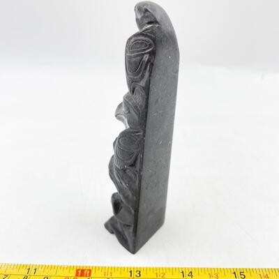 5â€ HAIDA ARGILLITE CARVED TOTEM POLE