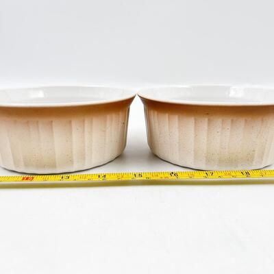 VINTAGE CORNING WARE 500 ML BROWN RIM BAKING DISHES (2)