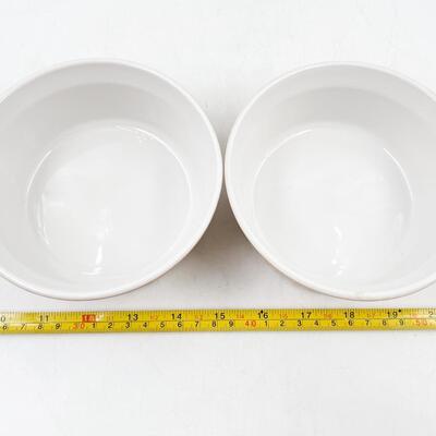 VINTAGE CORNING WARE 500 ML BROWN RIM BAKING DISHES (2)