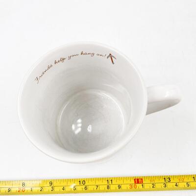 1986 HALLMARK RIM SHOTS â€œFRIENDS HELP YOU HANG ONâ€ COFFEE MUG