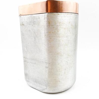 VINTAGE 8.5â€ ALUMINUM SUGAR CANISTER W/ COPPER LID
