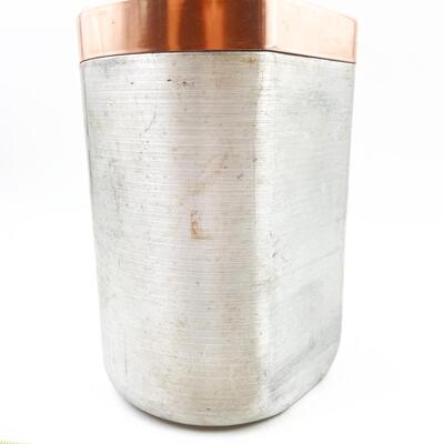 VINTAGE 8.5â€ ALUMINUM SUGAR CANISTER W/ COPPER LID