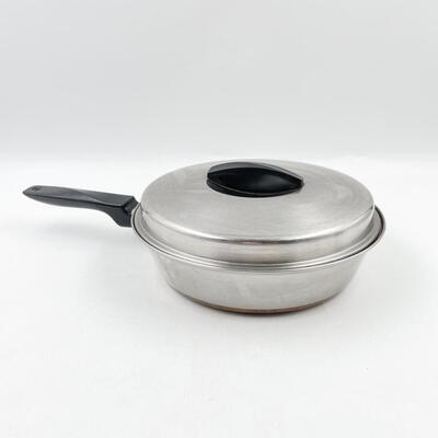 VINTAGE EKCOWARE 9â€ COPPER BOTTOM FRYING PAN W/ LID