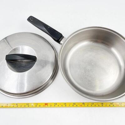 VINTAGE EKCOWARE 9â€ COPPER BOTTOM FRYING PAN W/ LID
