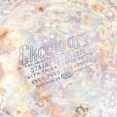 VINTAGE EKCOWARE 9â€ COPPER BOTTOM FRYING PAN W/ LID