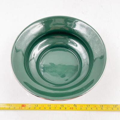 1999 BATH & BODY WORKS HOLIDAY EDITION CERAMIC GREEN BOWL