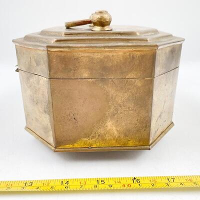 VINTAGE 8â€ X 6â€ BRASS HETEL BOX - LATCH BROKEN