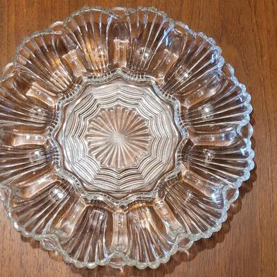 Lot 132: Deviled Egg Plate and Relish Dish