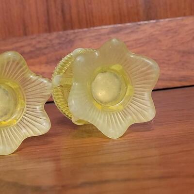 Lot 134: Uranium Glass Salt & Pepper Shakers