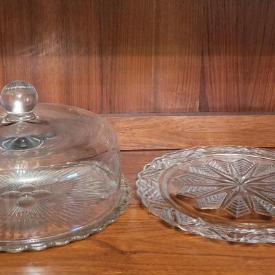 Lot 136: Cake Dome and 2 Cake Platters (Dome fits Both)