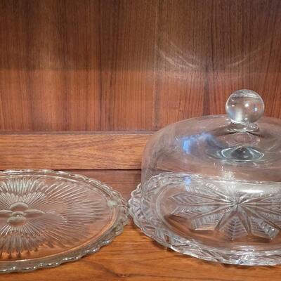 Lot 136: Cake Dome and 2 Cake Platters (Dome fits Both)