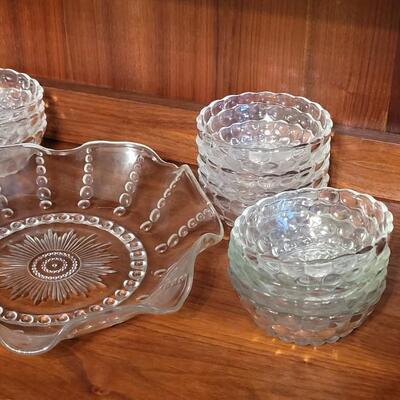 Lot 137: Princess House Salad Serving Bowl & 12 Individual Bowls