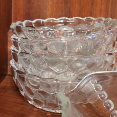 Lot 137: Princess House Salad Serving Bowl & 12 Individual Bowls