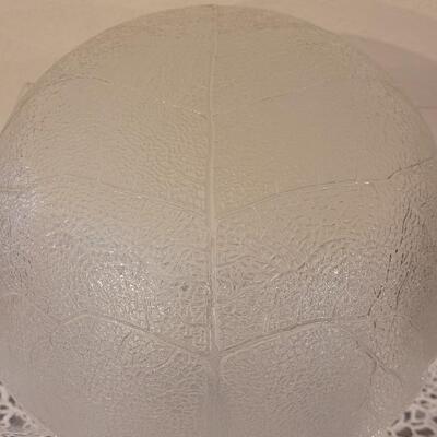 Lot 140: Clear Cabbage Leaf Serving Bowl and 4 individual Bowls
