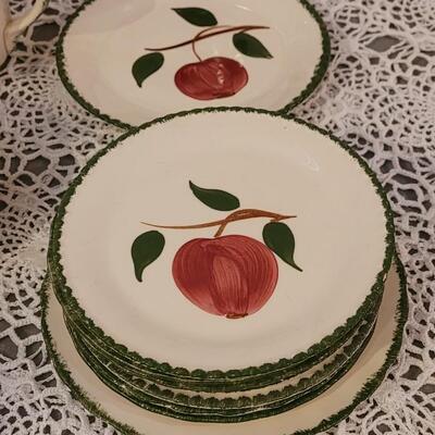 Lot 145: Blue Ridge Apple China with Green Rim