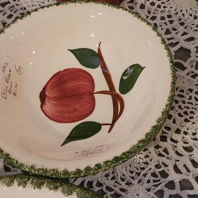 Lot 145: Blue Ridge Apple China with Green Rim