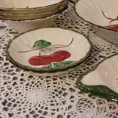 Lot 145: Blue Ridge Apple China with Green Rim
