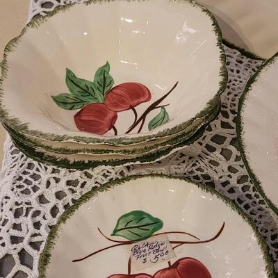 Lot 145: Blue Ridge Apple China with Green Rim
