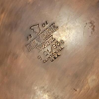 Lot 149: Copper Clad Revere Ware Pots & Pans Lot