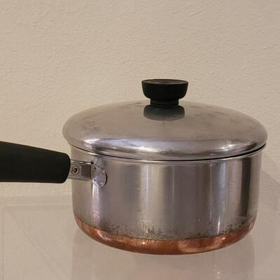 Lot 149: Copper Clad Revere Ware Pots & Pans Lot