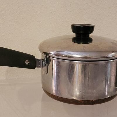 Lot 149: Copper Clad Revere Ware Pots & Pans Lot
