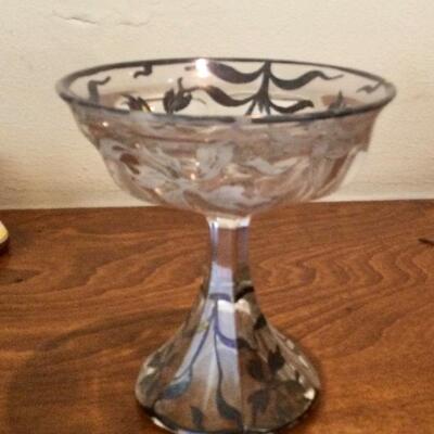 Silver overlay compote