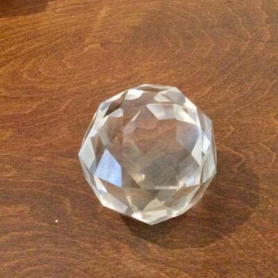 Crystal faceted paper weight