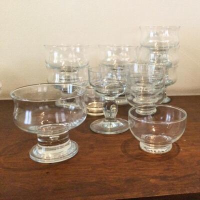 Lot of glassware desert dishes/ icers