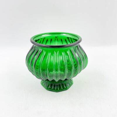 VINTAGE E. O. BRODY 6â€ GREEN GLASS BOWL/VASE