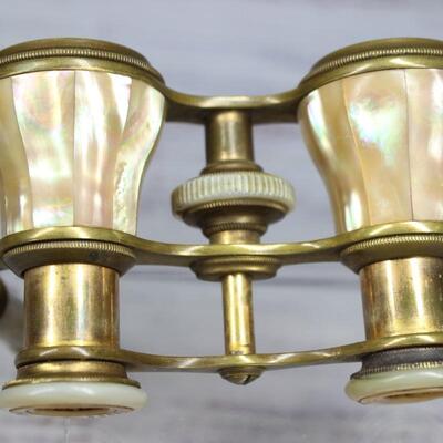 Antique 19th Century Brass Mother of Pearl Archer & Sons French Optical Opera Glasses